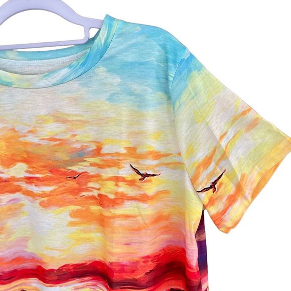 New Women's Sunshine Print Short Sleeve Crew Neck Pullover T-Shirt Size XXL - Picture 4 of 10